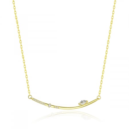 Colier argint placat cu aur Floating Zirconia [4]