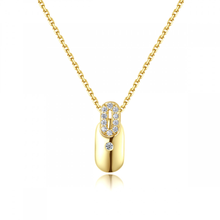 Colier argint placat cu aur Geometric Sparkle [0]