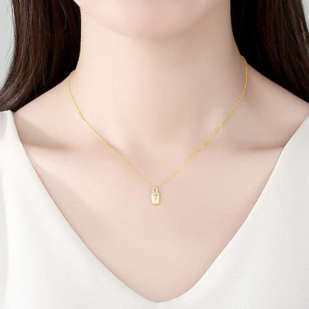 Colier argint placat cu aur Geometric Sparkle [3]