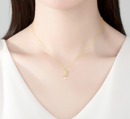 Colier argint placat cu aur Moon [2]