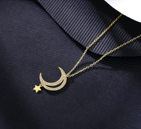Colier argint placat cu aur Moon [5]