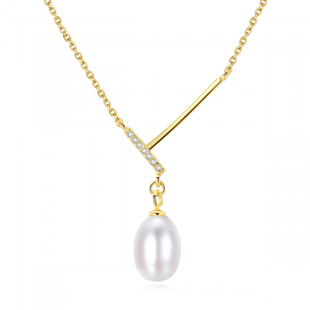 Colier argint placat cu aur Pearl