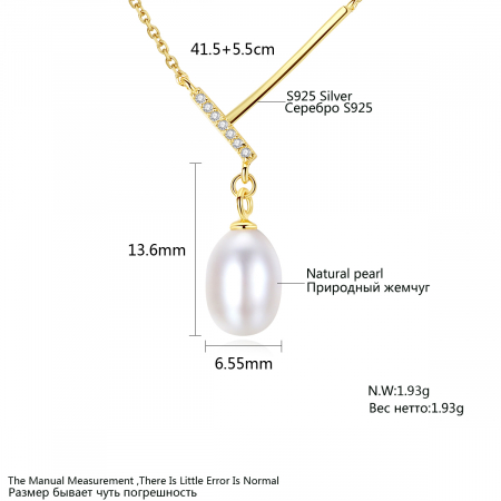 Colier argint placat cu aur Pearl [3]