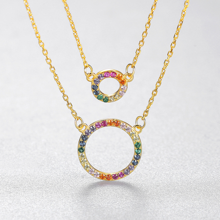 Colier argint placat cu aur Rainbow Circles [1]