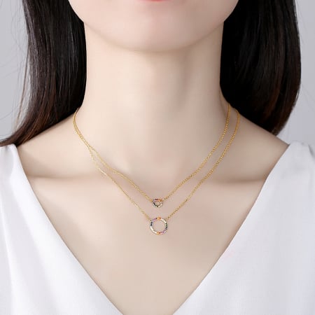 Colier argint placat cu aur Rainbow Circles [2]
