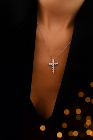 Colier argint rodiat Cruce [0]
