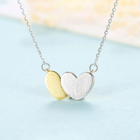 Colier argint rodiat Double Hearts [0]