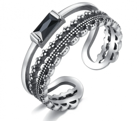 Bijuterii argint - Inel reglabil argint Black Antique