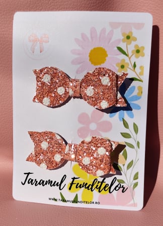 Seturi - Set fundite portocalii cu buline albe