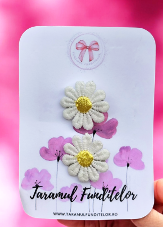 Set de clamite Floricele alb/roz [2]