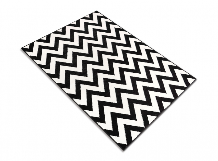 Covor Sufragerie, Model Black&White 18001, Alb/Negru [4]
