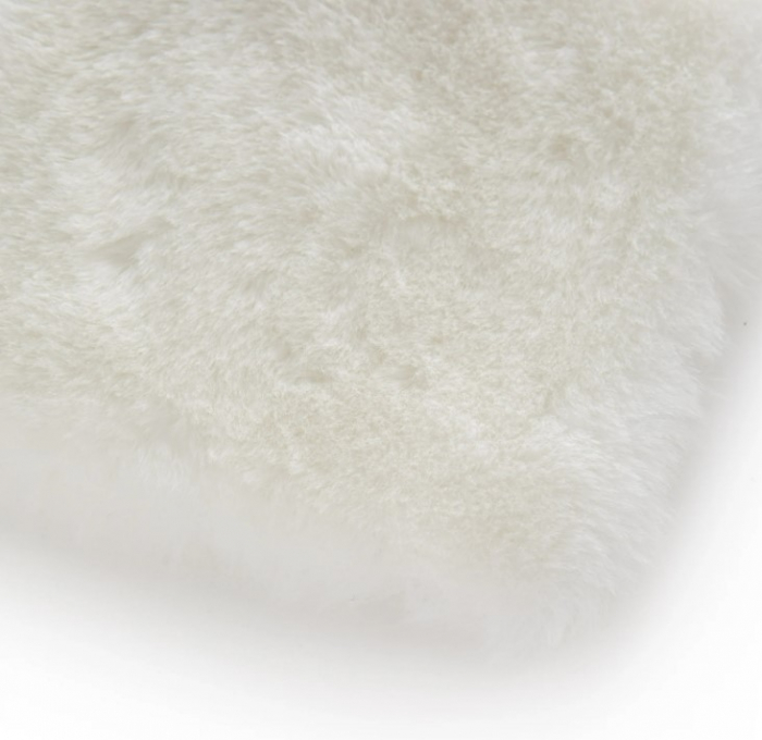 Covor Pufos, Model Blanita Antiderapant, Soft LOP 060, Rotund, Alb [4]