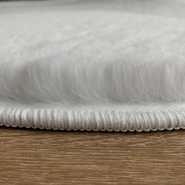 Covor Pufos, Model Blanita Antiderapant, Soft LOP 060, Rotund, Alb [2]