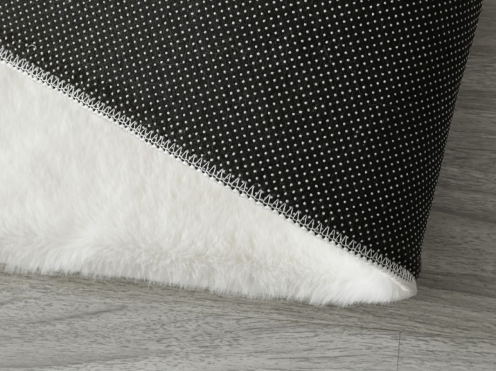 Covor Pufos, Model Blanita Antiderapant, Soft LOP 060, Rotund, Alb [6]