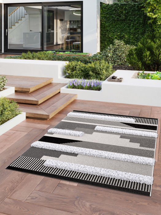 Covor Belgian cu efect 3D, Interior/Exterior, Model 15511-369, Colectia Richmond, Gri [1]