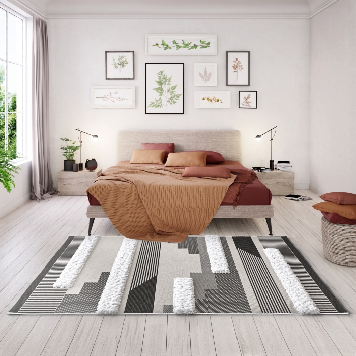 Covor Belgian cu efect 3D, Interior/Exterior, Model 15511-369, Colectia Richmond, Gri [6]