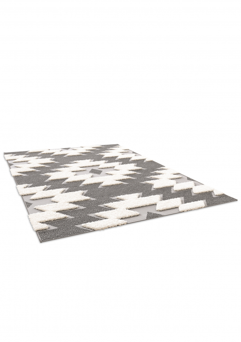 Covor Belgian cu efect 3D, Interior/Exterior, Model 15553-669, Colectia Richmond, Gri [5]