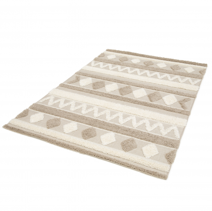 Covor Belgian cu efect 3D, Interior/Exterior, Model 15565-365, Colectia Richmond, Crem/Bej [4]