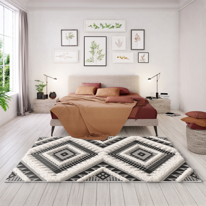 Covor Belgian cu efect 3D, Interior/Exterior, Model 15507-669, Colectia Richmond, Gri [4]