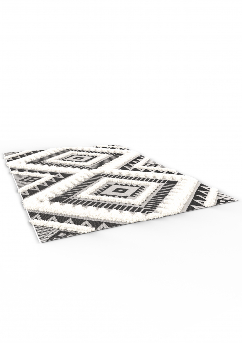 Covor Belgian cu efect 3D, Interior/Exterior, Model 15507-669, Colectia Richmond, Gri [3]