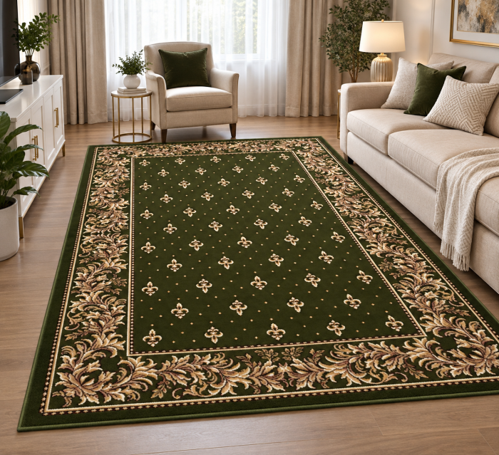 Covor Bisericesc Lotos 15033/310, Verde, Model cu Crini, Dreptunghiular [3]