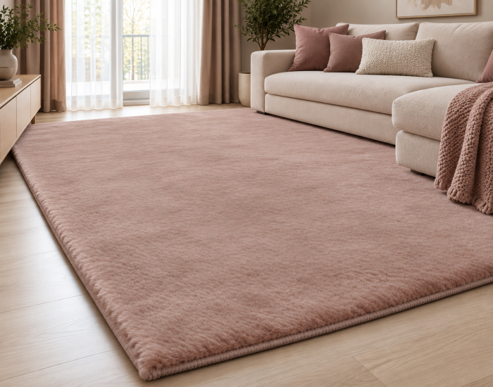 Covor Blanita Sufragerie/Dormitor, Roz, Antiderapant, Soft LOP 020 [4]