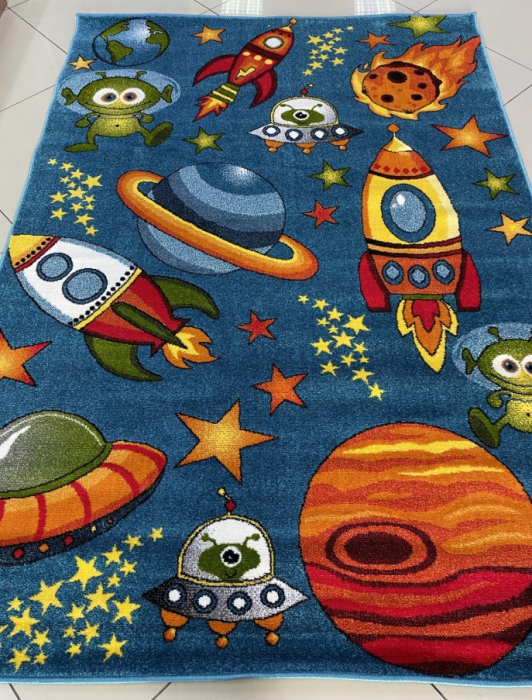 Covor Camera Copii, Model Cosmos 11200/140, Albastru [2]