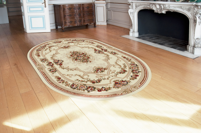 Covor Clasic Sufragerie, Model Lotos 574/100, Oval, Crem [2]