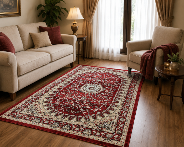 Covor Clasic Queen 05709,  Model Oriental, Rosu [3]