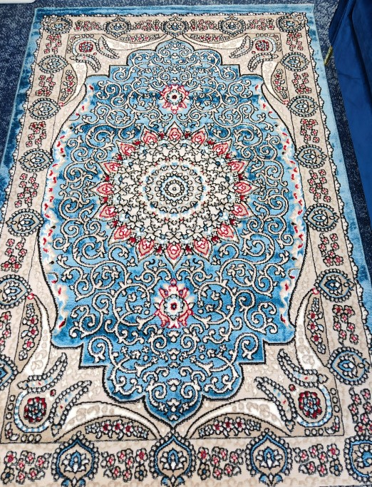 Covor Clasic Queen 10220,  Model Oriental, Albastru/Turcoaz [5]