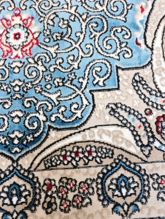 Covor Clasic Queen 10220,  Model Oriental, Albastru/Turcoaz [3]
