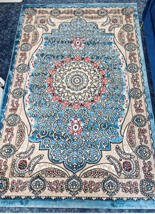 Covor Clasic Queen 10220,  Model Oriental, Albastru/Turcoaz [6]