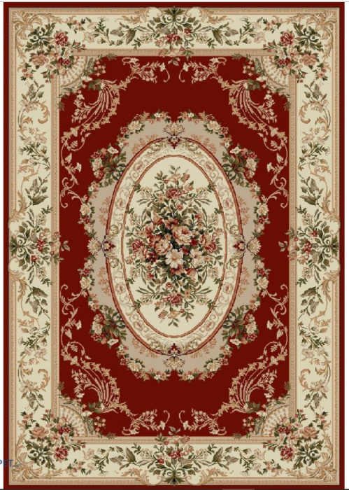 Covor Clasic Sufragerie/Dormitor, Model Lotos 1557/210, Crem/Rosu [1]
