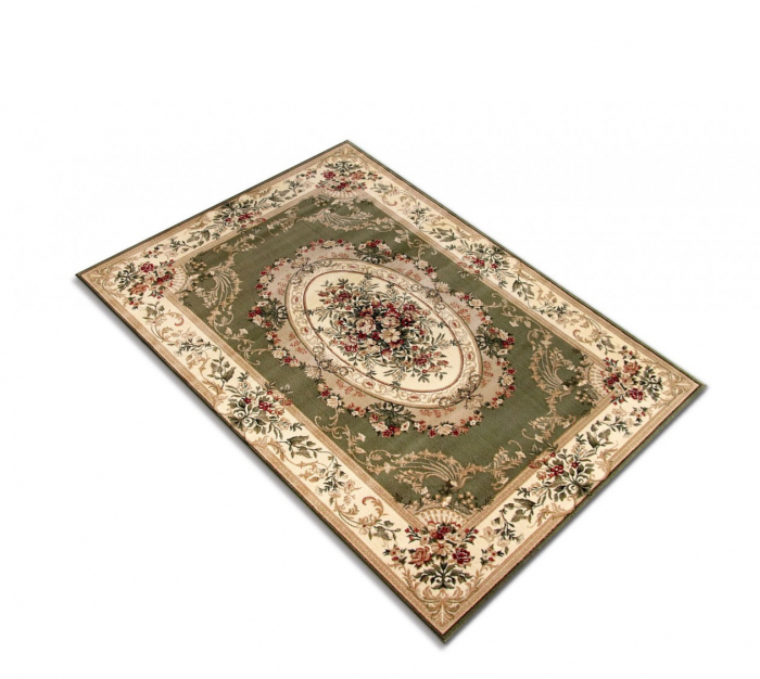Covor Clasic Sufragerie/Dormitor, Model Lotos 1557/610, Crem/Verde [3]
