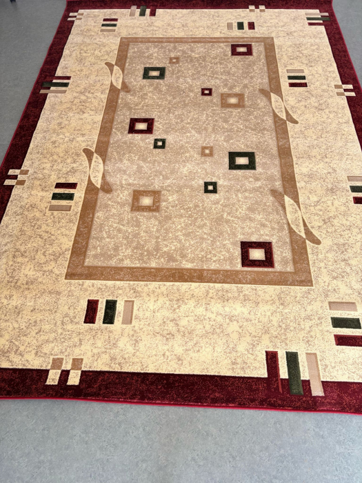 Covor Clasic Sufragerie/Dormitor, Model Lotos 579/120, Crem/Rosu [12]
