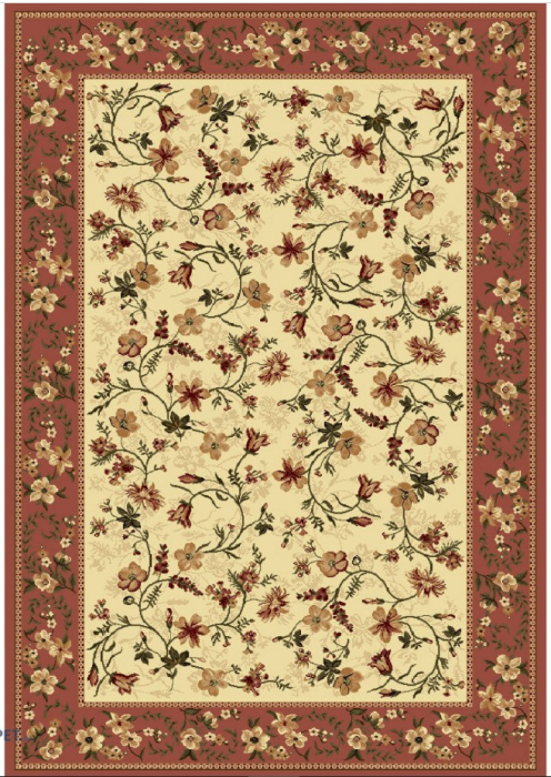 Covor Clasic Sufragerie, Model Lotos 15075/150, Crem/Rosu [2]