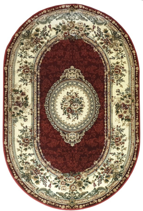 Covor Clasic Sufragerie, Model Lotos 571/210, Oval, Rosu [3]