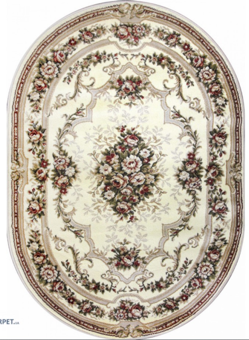Covor Clasic Sufragerie, Model Lotos 574/100, Oval, Crem [9]