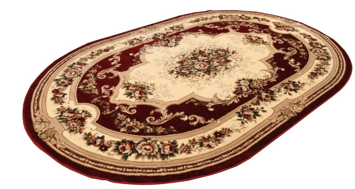 Covor Clasic Sufragerie, Model Lotos 574/210 Rosu, Oval [3]