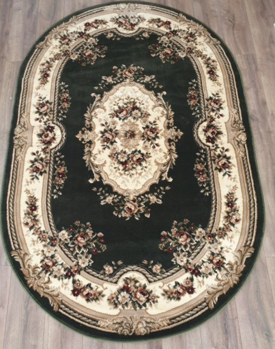 Covor Clasic Sufragerie, Model Lotos 575-310 Oval, Crem/Verde [5]