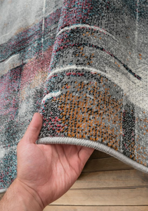 Covor Dreptunghiular Living/Dormitor, Kolibri Abstract 11023, Gri/Multicolor [3]