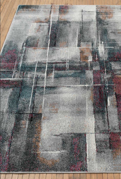 Covor Dreptunghiular Living/Dormitor, Kolibri Abstract 11023, Gri/Multicolor [4]