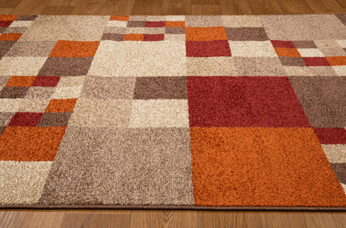Covor Dreptunghiular, Model Orlando 725, Maro/Portocaliu [2]