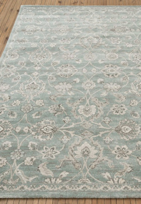 Covor Floral Living/Dormitor, Model Opus 54262/033, Turcoaz Deschis [4]