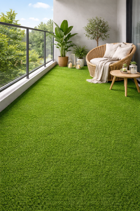 Covor Gazon Iarba Artificiala, Gradinita/ Loc de Joaca/Terasa/Curte, Model Leisure Inaltime fir 15 mm, Verde [3]