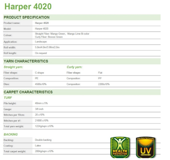 Covor Gazon Iarba Artificiala, Terasa/Balcon/Loc de joaca, Model Harper 40 mm, Verde [15]