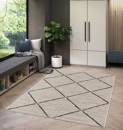 Covor Living/Bucatarie 16731/960, Belgian Interior/Exterior, Crem/Negru [6]