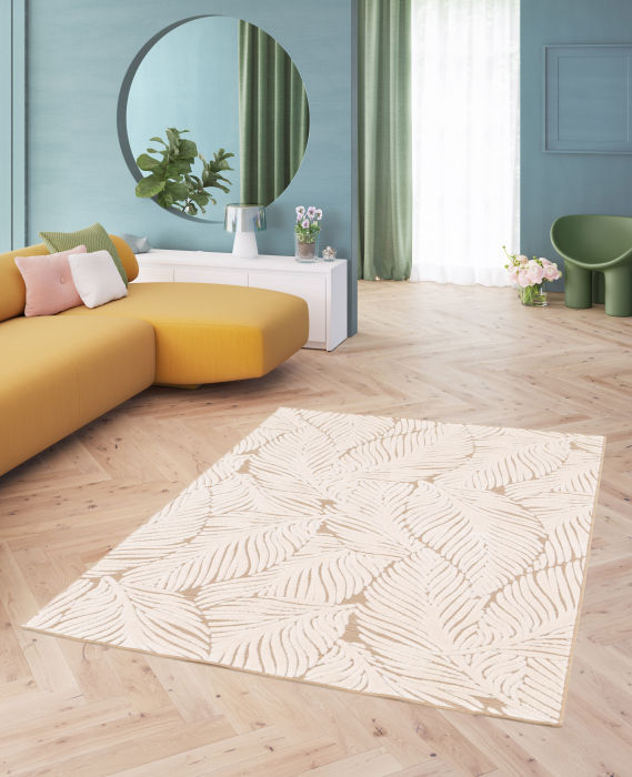 Covor Living/Dormitor, Model Belgian 24506/062, Colectia Rio, Crem/Bej [1]
