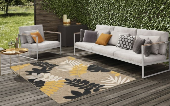 Covor Living/Dormitor, Model Belgian 24509/632, Colectia Rio, Bej/Galben/Negru [4]