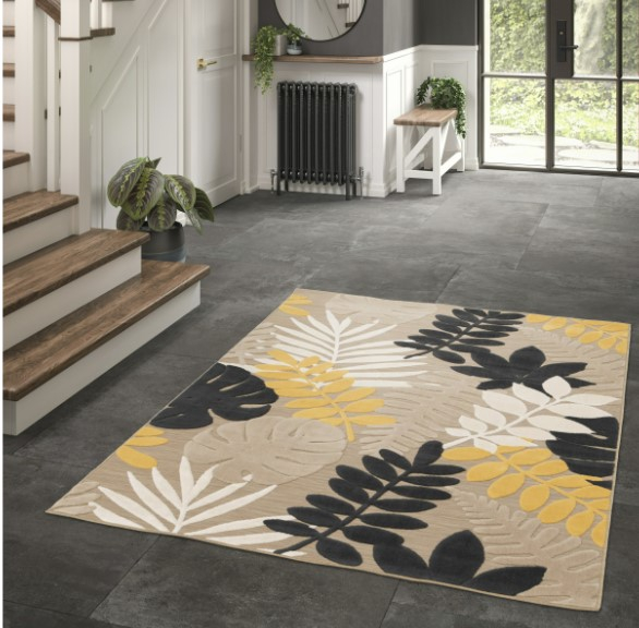 Covor Living/Dormitor, Model Belgian 24509/632, Colectia Rio, Bej/Galben/Negru [1]